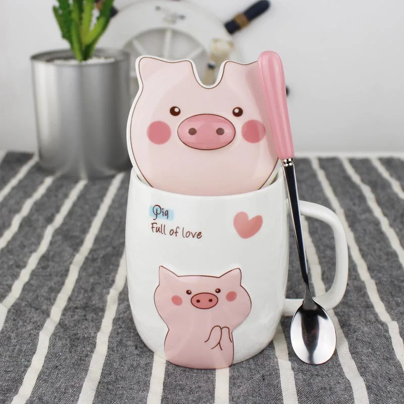 Love Pig NEWYEARNEW 1 шт. керамическая чашка для воды кофе Любовь Свинья чай кофе чашка молоко бизнес подарок посуда День Святого Валентина Свадебный Подарок - Цвет: Love Pig