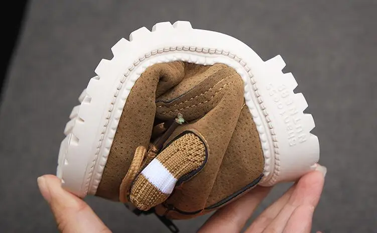 Kids Martin Boots Winter Fashion Children Leather Cotton Boots For Girls Boys Shoes Casual Soft Children Baby Toddler Shoes