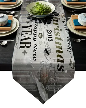 

Christmas Road Snow House Table Runner Table Flag Home Party Decorative Tablecloth Table Runners