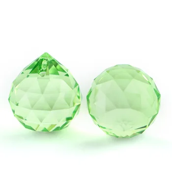 

30mm Light Green Hot Sales Quality Crystal Chandelier Faceted Prism Ball Glass Chandelier Parts Free Shipping