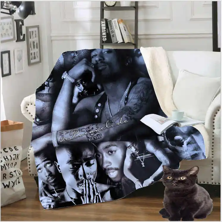 Флисовое одеяло Tupac 2pac плюшевое 3d с принтом для взрослых дивана шерпа флисовое