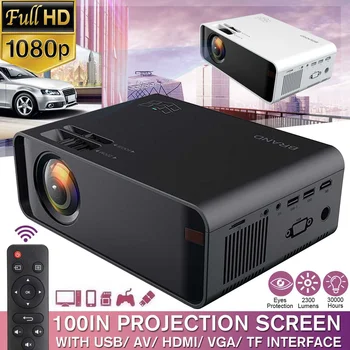 

Projector 2300 Lumen LED Sync Display Beamer 1080P TV 100IN HDMI VGA 3D Video Projector Home Cinema 4K Dolbys Player