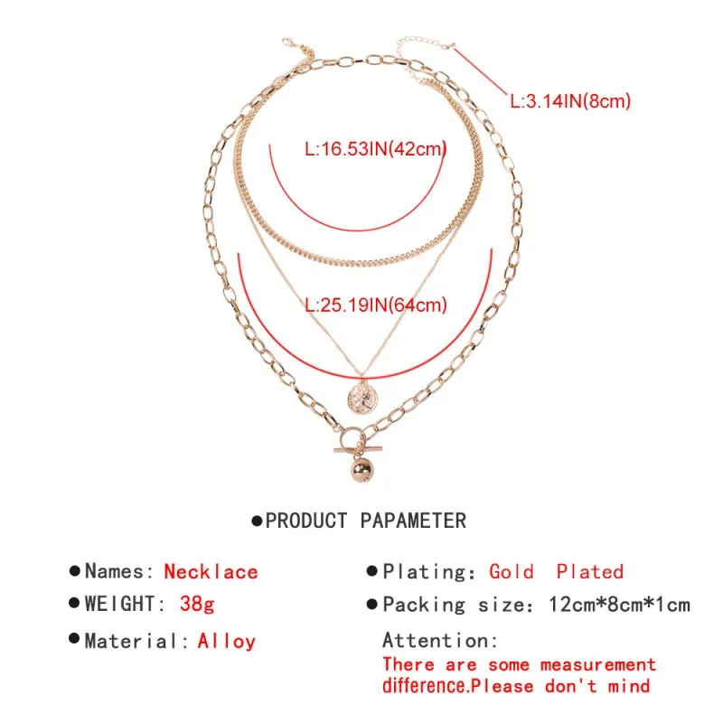 Lalynnlys, бохо, Ретро стиль, человеческая голова, многослойное ожерелье, s, золото, круглая монета, кулон, ожерелье, для богемного, массивное, ювелирное изделие, N68731
