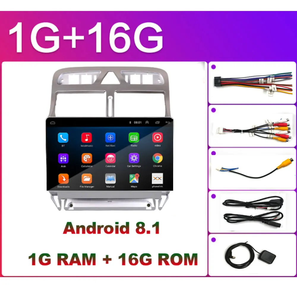2 din Android 8 1 2.5D автомобильный DVD плеер GPS навигация Мультимедиа для peugeot 307 307CC 307SW