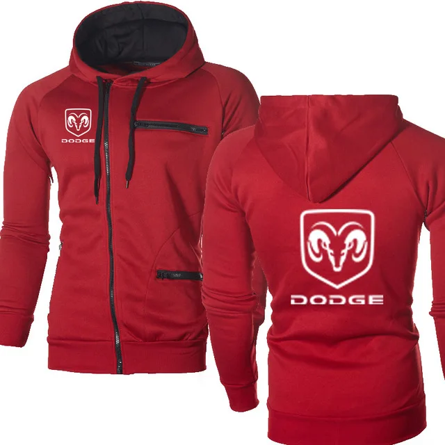 Мужская куртка для Dodge с логотипом автомобиля, толстовка с капюшоном, модная весенняя Осенняя флисовая хлопковая толстовка на молнии, толстовки в стиле хип-хоп, Harajuku, мужская одежда