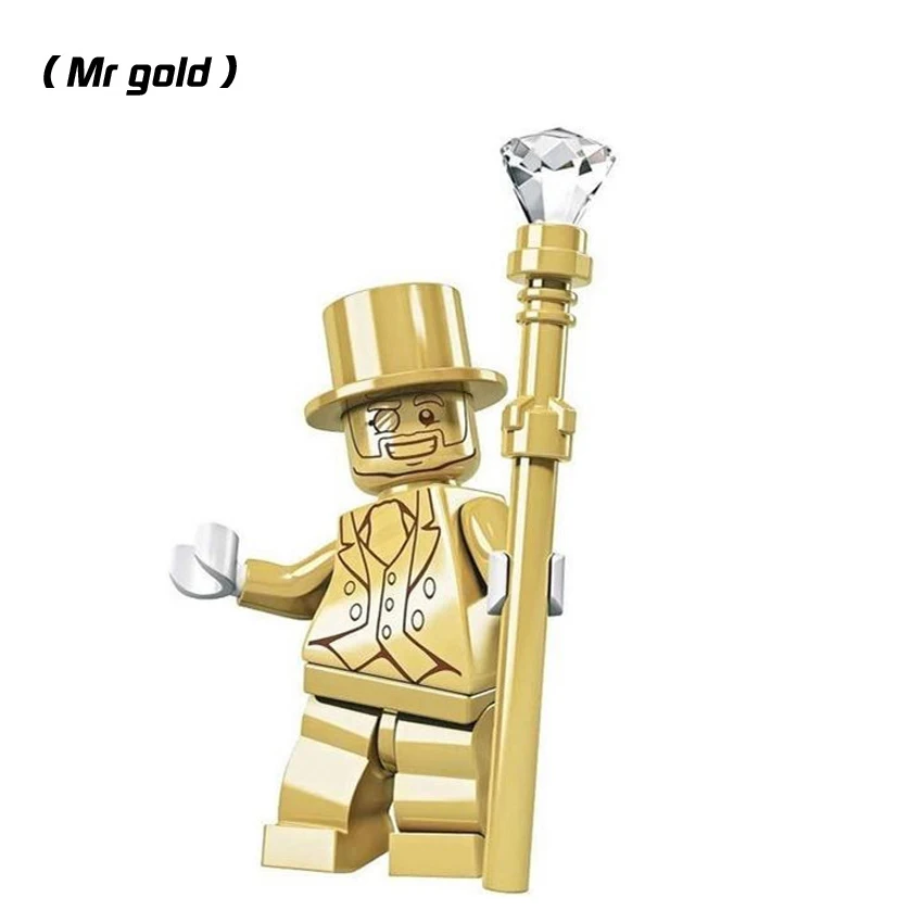 Светло-зеленый Mr Gold фигурки Единая Chrom C3PO Дэдпул Штурмовик Железный человек Дарт Вейдер золотые строительные блоки модели Кирпичи Игрушки - Цвет: Светло-зеленый