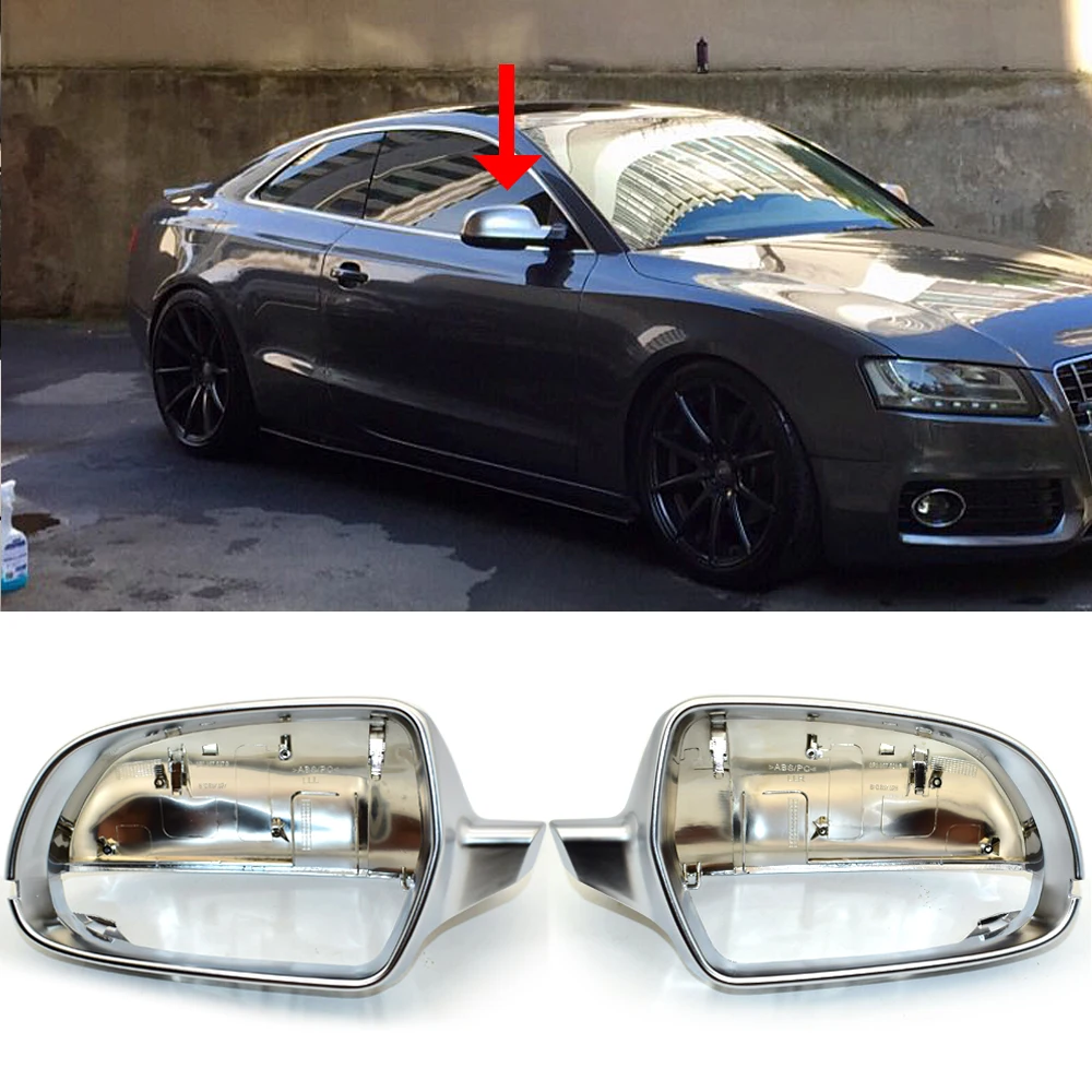 Matte Chrome Rearview Mirror Shells Cover
