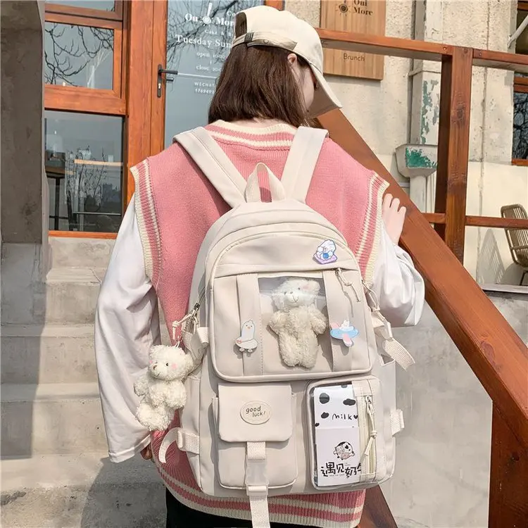 Kawaii Japanese Style High School Multipocket Backpack