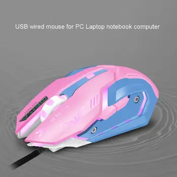 

Pink 6 Buttons 3200DPI Adjustable Gamer Wired Ergonomic LED Optical USB Computer Mouse for PC Laptop Notebook