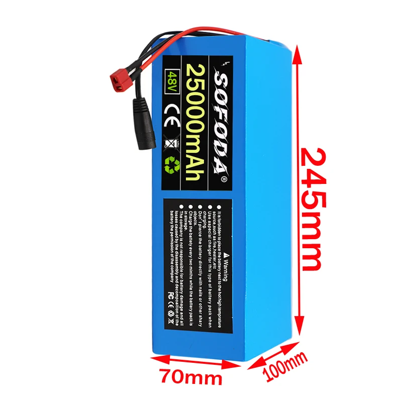 48V электрический велосипед батарея 18650 аккумулятор 25Ah 25000mAh 1000W Мощный литиевая с