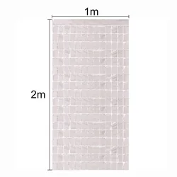 Sparkling Tinsel Foil Curtain - Party Backdrop & Wedding Decoration - 2M height  1M width (Square silver)