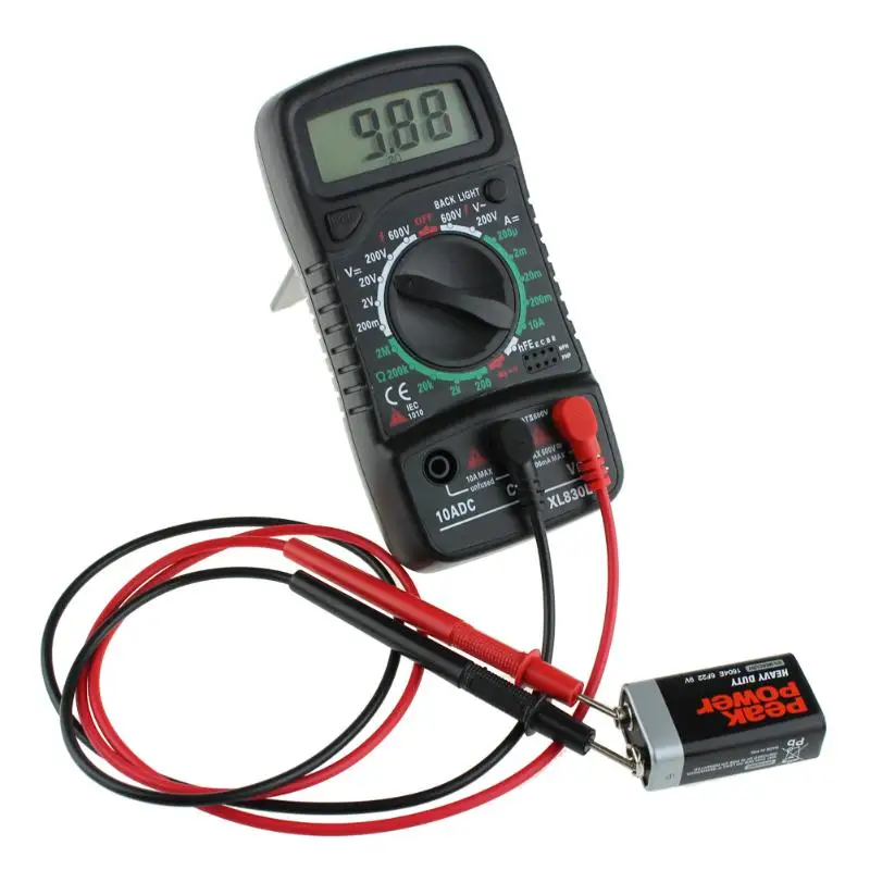 

Digital Multimeter Portable multi meter AC/DC voltage meter Ammeter resistance tester Blue Backlight with Test Feelers