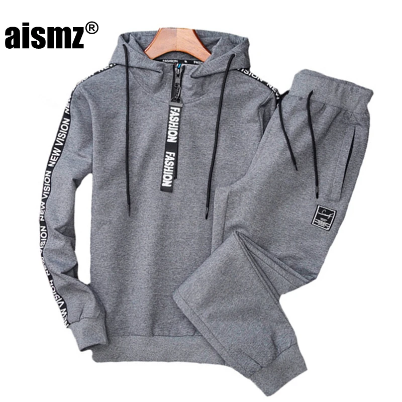 Aismz костюм Для мужчин спортивная толстовки+ брюки Спортивный комплект из двух предметов Для мужчин Толстовка спортивные брюки для девочек; Спортивный костюм для Для мужчин Костюмы