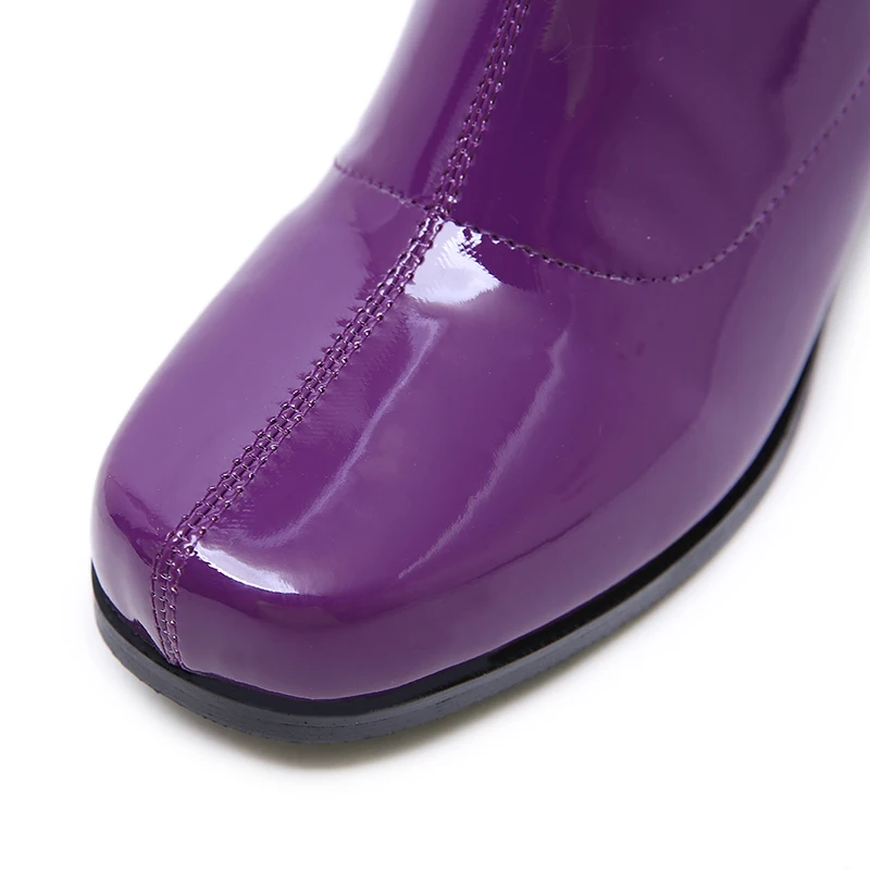 JISCZVS/пикантная обувь для вечеринок Женские Сапоги выше колена нарядное платье для девочек женские ботинки на высоком каблуке яркие высокие сапоги из лакированной кожи