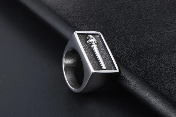 Retro simple men's wide microphone ring trendy male index finger 925 sterling silver ring