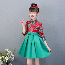 Традиционный костюм для китайских танцев, Детский костюм для выступлений, для девочек, для выступлений в стиле стихов, для выступлений в китайском стиле, для осени и зимы