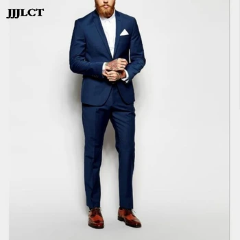 

Dark blue wedding dress new men's suit casual business professional wear Korean version of the slim suit