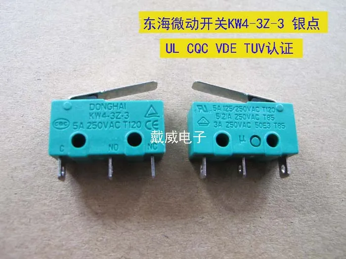 

Оригинальный новый 100% точка затвердевания серебра с задней полосы небольшой 3pin микропереключатель концевого выключателя KW4-3Z-3