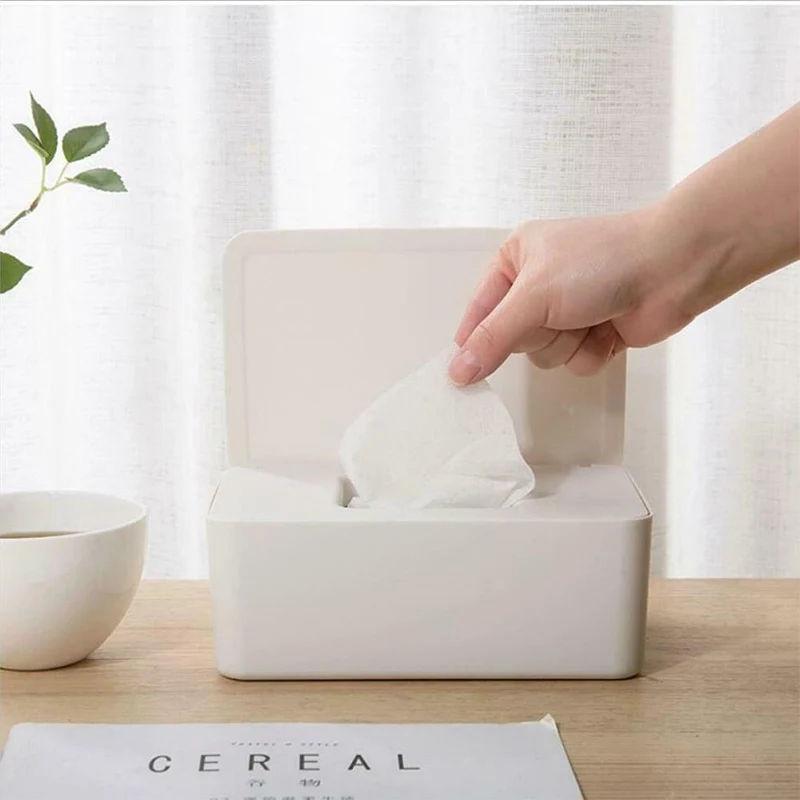 

Wet Wipes Dispenser Holder Tissue Storage Box Case with Lid Dustproof for Home Office HUG-Deals