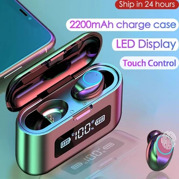

2020 New Bluetooth Earphone Wireless Headphone LED Display Charging Box 2200mAh TWS Sports Waterproof Earphones Headset Earbuds