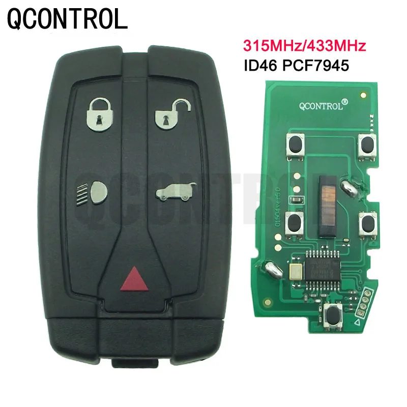 QCONTROL Car Remote Key 315MHz 433Mhz For Land Rover Freelander 2 Auto Smart Remote Control Blank Key ID46 PCF7945 Chip datong world car remote control key 315 433mhz id46 pcf7945 chip for land rover freelander 2 replacment smart card