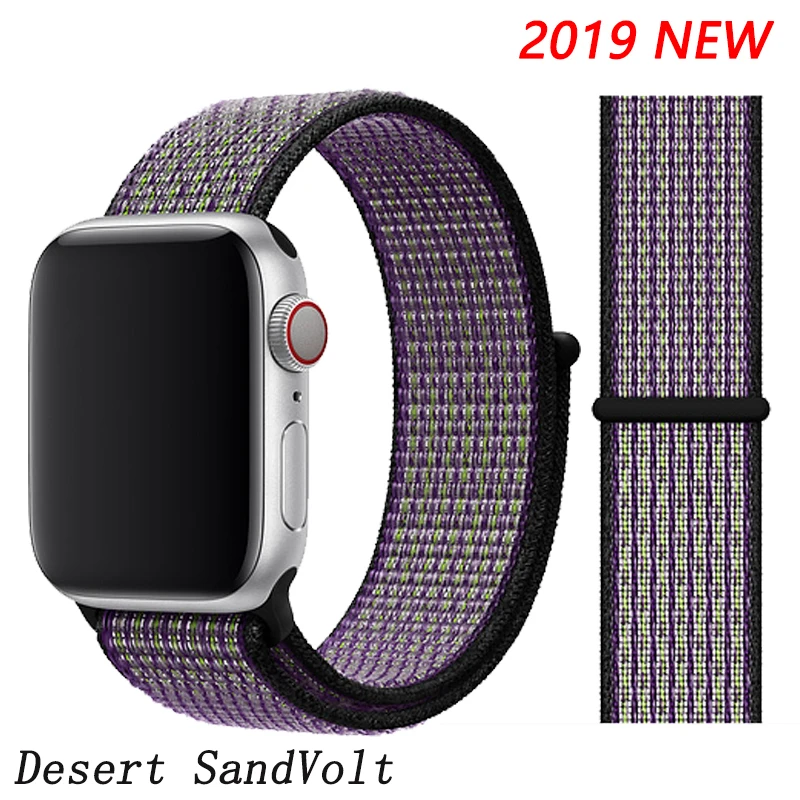 Спортивная петля ремешок apple watch band 42 мм 38 мм apple watch 4 3 band iwatch band 44 мм 40 мм correa pulseira 42 44 нейлоновый ремешок для часов - Цвет ремешка: Sand Volt