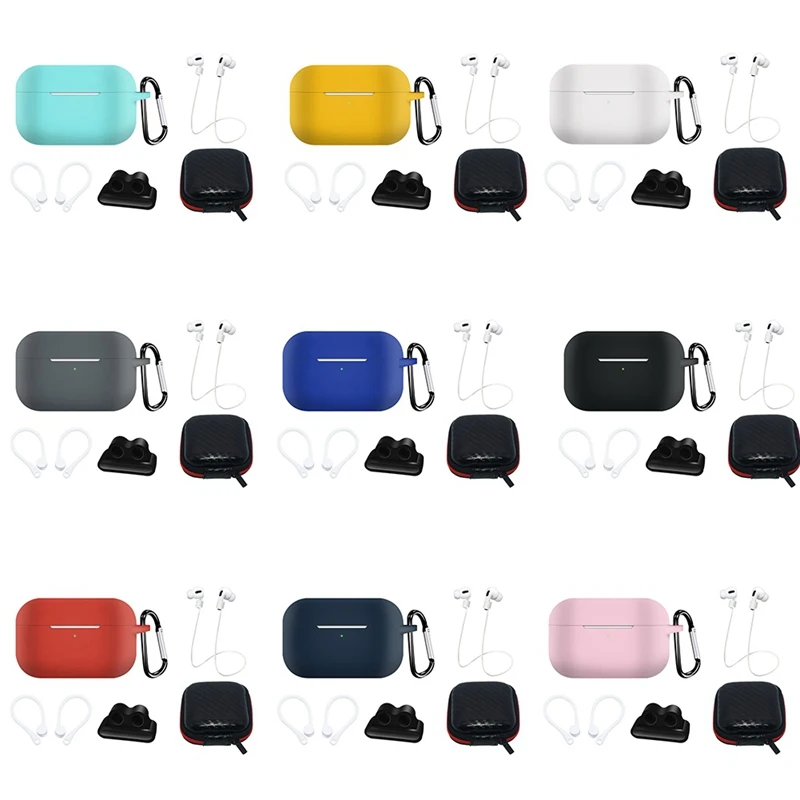 Силиконовый чехол для Airpods pro, защитный чехол для наушников, аксессуары для Apple, беспроводные bluetooth-наушники, комплект из 5 предметов