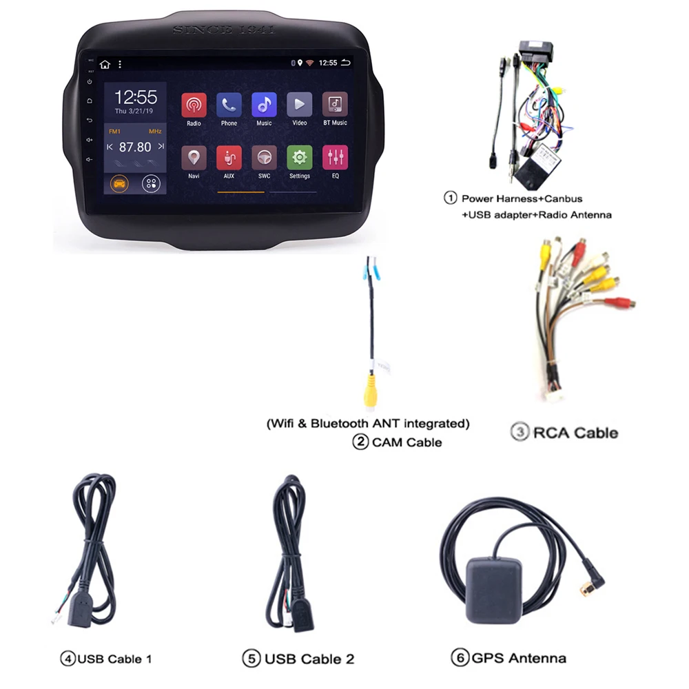 Clearance 2G+32G For Jeep Renegade Car Radio 2016 2017 2018 Android 8.1 9" Audio Stereo GPS Navigation Multimedia System WIFI TV Carplay 3