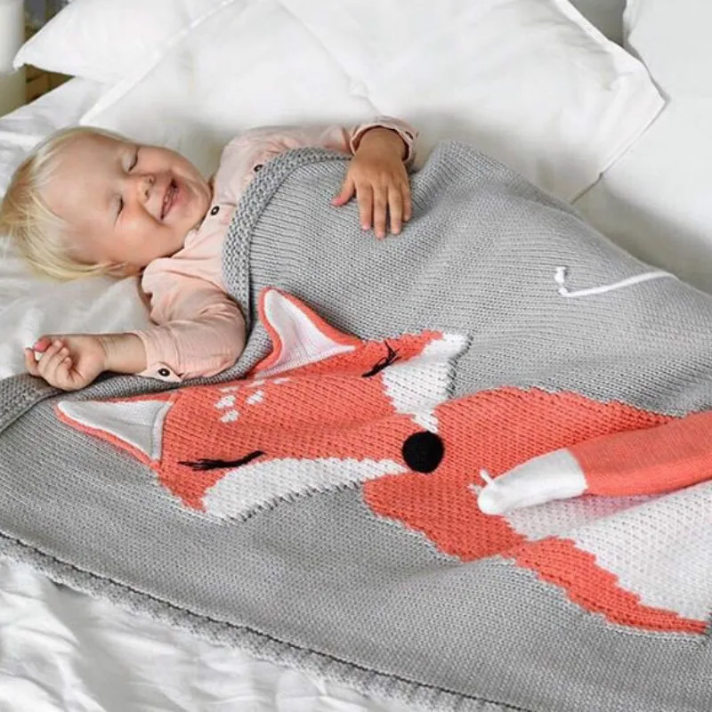 Детское шерстяное одеяло 110x70 см|baby blanket|blanket foxblanket child |