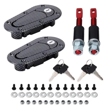 

Racing Car Carbon Fiber Hood Pin Plus Flush Mount latch Kit Lock With Keys