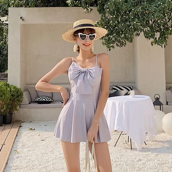 

Bathing Clothes Girl Summer Swimsuits Panties For Women Rash Guard Female Block With Skirt Sexy Korean Push Up Hot Suit Solid