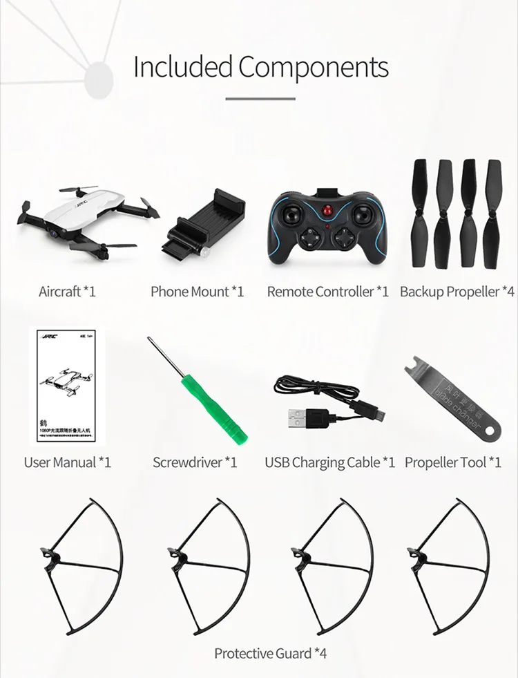 Игрушка-Дрон jjrc H71 1080P wifi FPV складной RC с оптическим потоком позиционирования RTF зарядное устройство для квадрокоптера