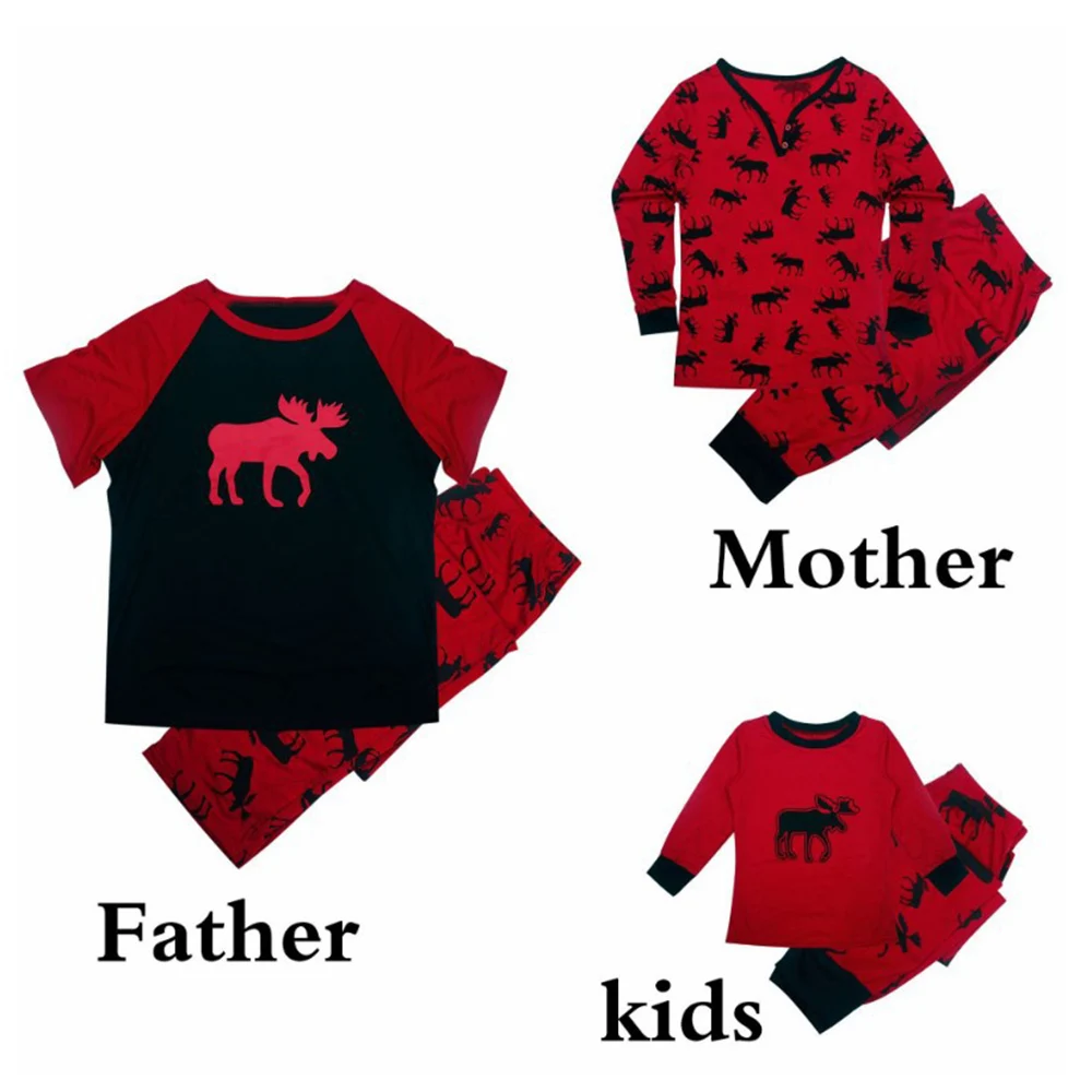 B CYSINCOS/семейный Рождественский пижамный комплект; коллекция года; принт с оленем; одежда для сна для мамы, папы и детей; одежда для родителей и детей; одинаковые комплекты для семьи - Цвет: B