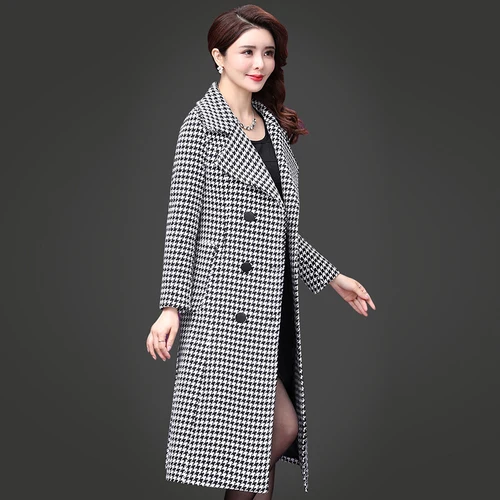 Autumn Winter New Popular Wind Korean Edition Large Size Plaid Female Woolen Coat Elegant Comfortable Thickened Women Top