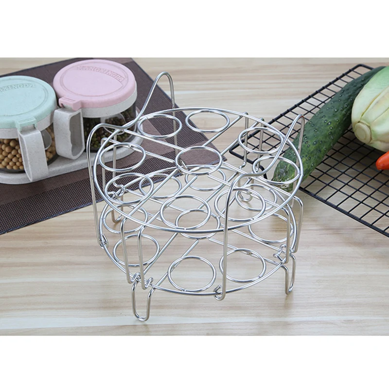 Стойка для яйцеварка Trivet 9/7 отверстия с термостойкими ручками Складная стойка из нержавеющей стали 2019ing