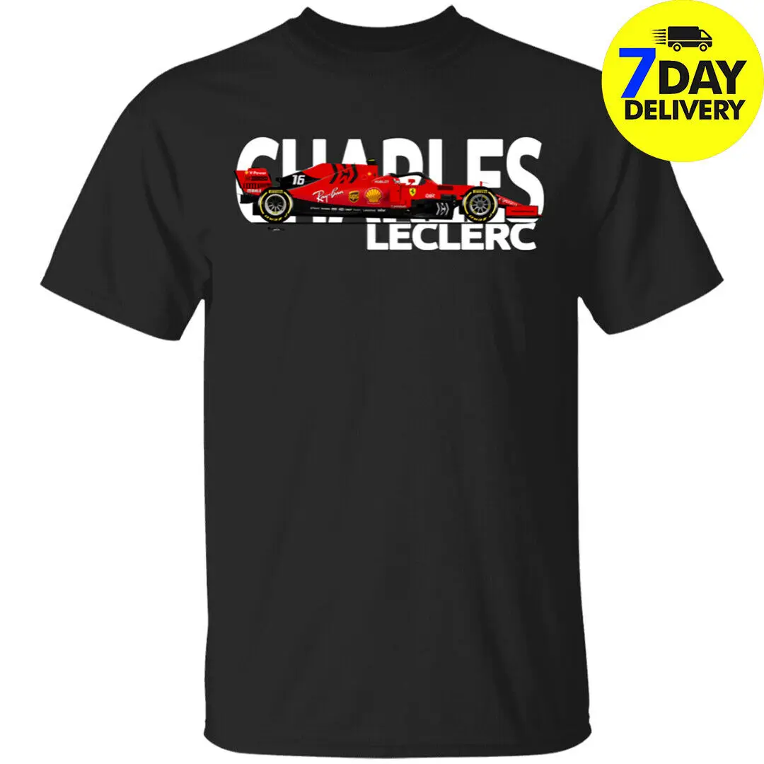Charles Leclerc 2019 Feerrari Sf90 большая белая футболка Tee | Мужская одежда