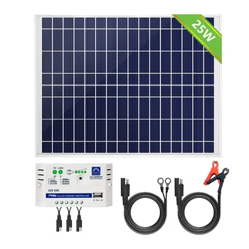 Kit de panneaux solaires 12V 10A 25W avec contrôleur | Pièces Moto 67