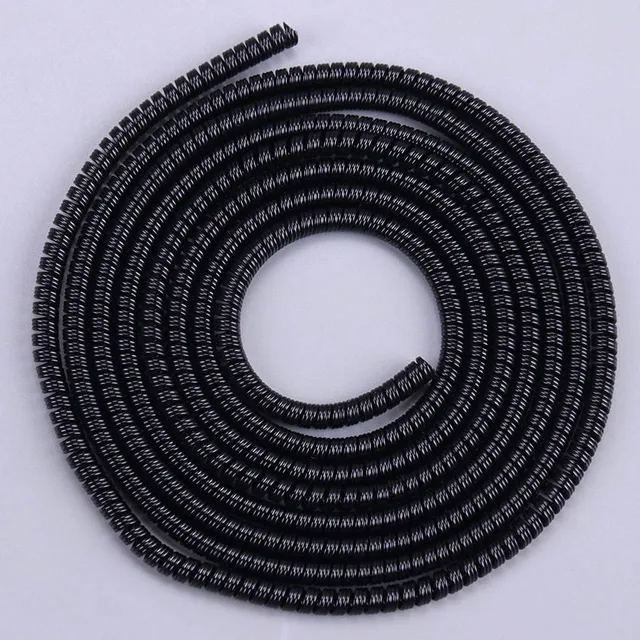 1.4m Color Phone Wire Cord Rope Protector Spring Protection Rope For USB Charging Cable Earphone Data Bobbin Winder black
