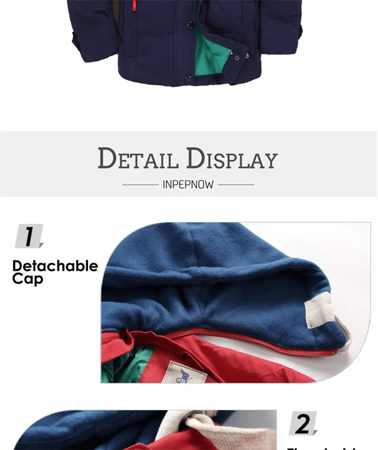 INPEPNOW Casual Children's Down Jacket Warm Winter Overall for Boy Winter Coat Kids Down& Parkas for Girls Coat Outerwear