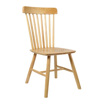 

Solid Wooden Dining Chair Nordic Modern Minimalist Restaurant Household Backrest American Coffee Shop Hotel