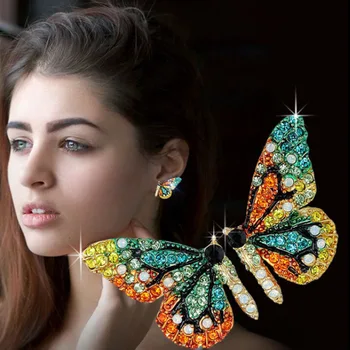 

2020 Brinco Oorbellen Butterfly Wings Earrings Needles Fashionable Joker Character Stud Girl Eardrop Accessories