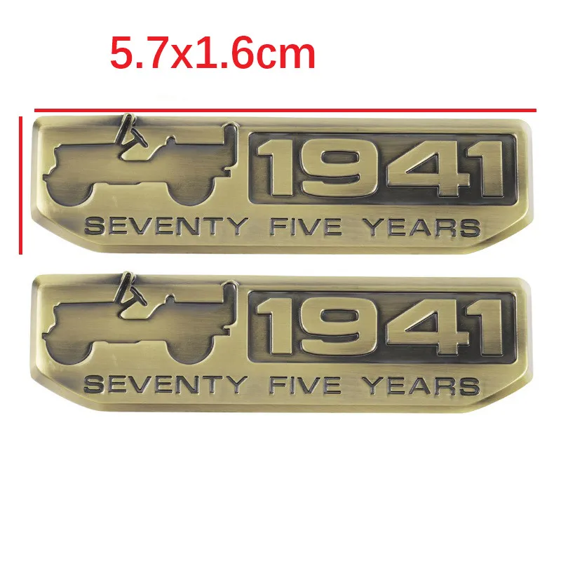 Brown 2 шт. наклейка для Jeep 1941 Renegade Compass Wrangler jk Grand Cherokee Patriot Liberty Rubicon сплав боковой эмблемы автомобиля-Стайлинг - Название цвета: Brown