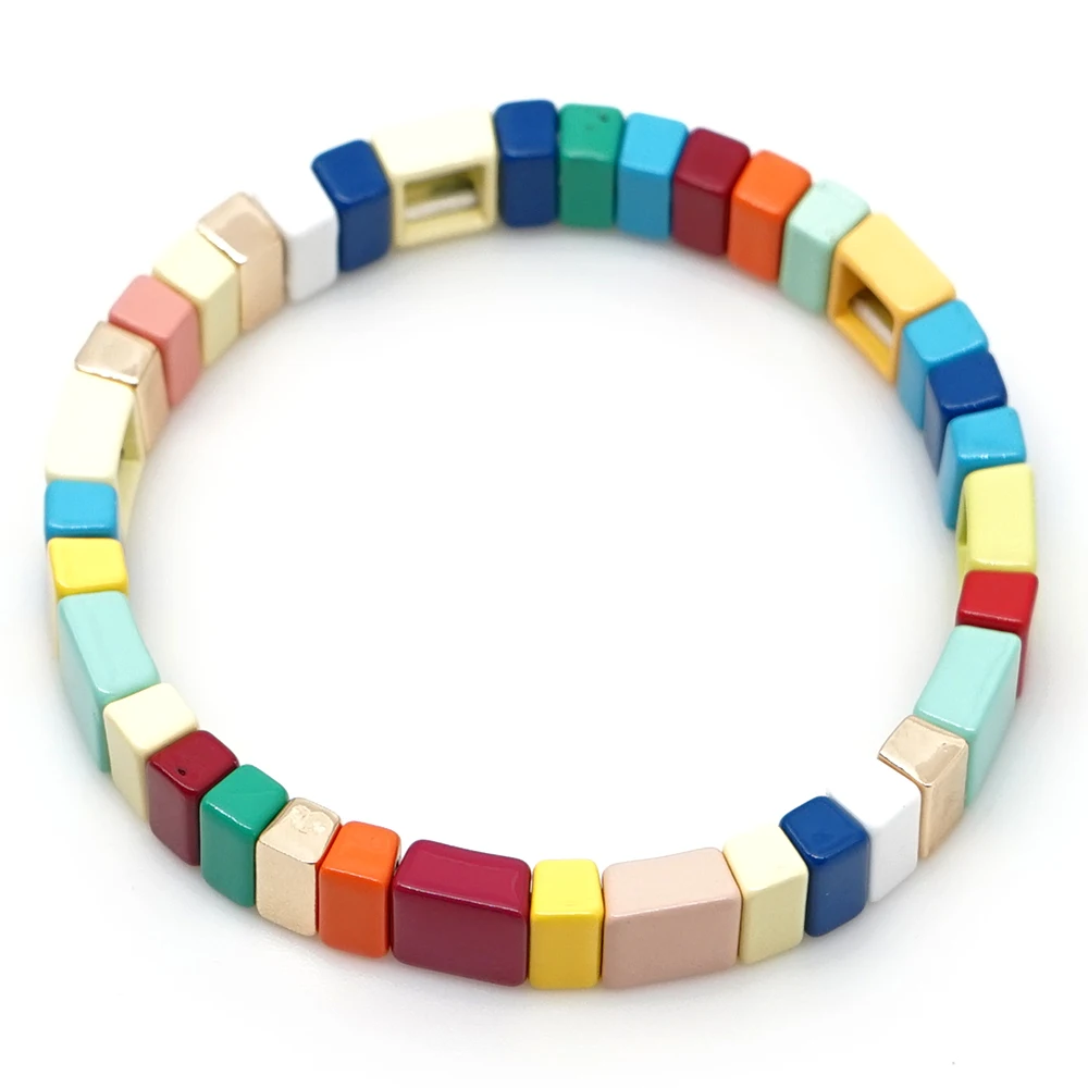 SHINUSBOHO MIYUKI бусины браслет эмаль плитка браслеты Радуга Pulseras Mujer Moda для женщин бохо шик оболочки ювелирные изделия ручной работы