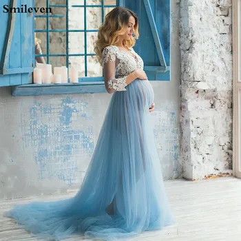 

Smileven Lace Mother Wedding Dresses Long Sleeve Bridal Gown 2021 Pregnant Women Wedding Gowns Plus Size