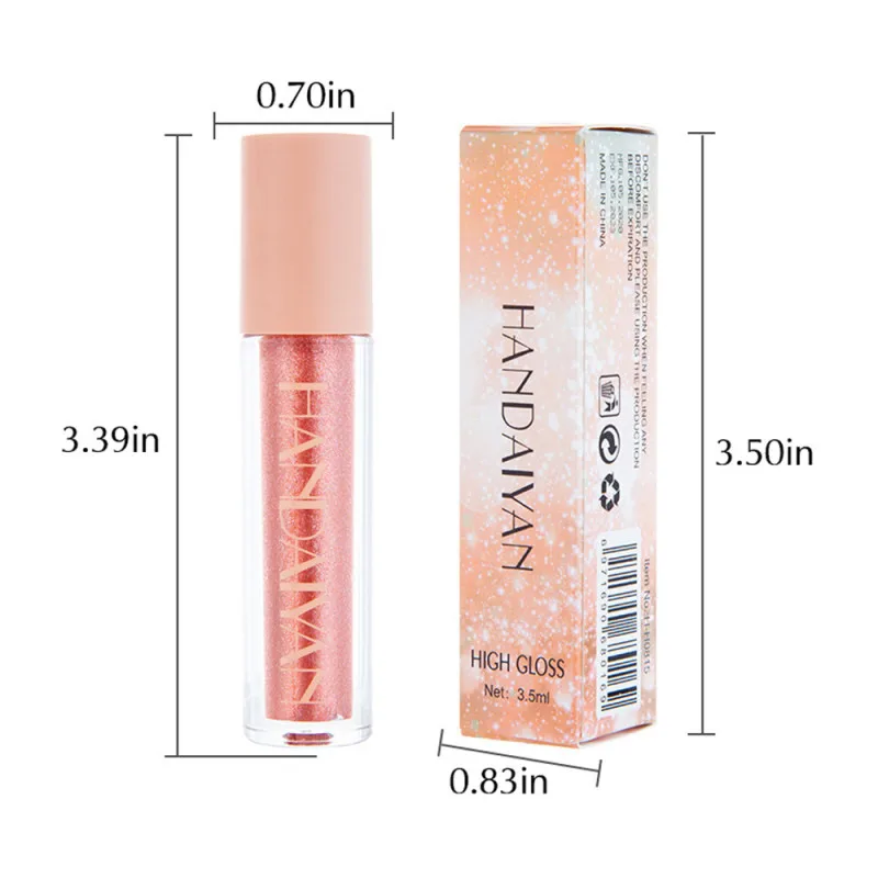 HANDAIYAN Gloss Lips Shimmer Plump Makeup Waterproof Lasting Liquid Lipstick Glitter Tint High Light Lip Gloss Glitter Cosmetics HANDAIYAN Gloss Lips Shimmer Plump Makeup Waterproof Lasting Liquid Lipstick Glitter Tint High Light Lip Gloss Glitter Cosmetics