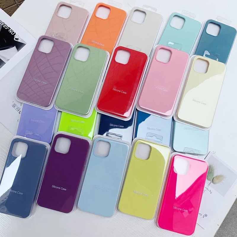 Funda de silicona Original oficial para iPhone, 11, 7, 8 Plus, XR, X, XS, Max, 6, 6s, 12, 11 Pro, MAX, SE, 2020