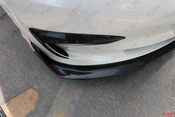 Z-ART для Tesla 3 углеродное волокно передняя губа для tesla модель 3 углеродное волокно передний спойлер для модели 3 углеродное волокно передний подбородок