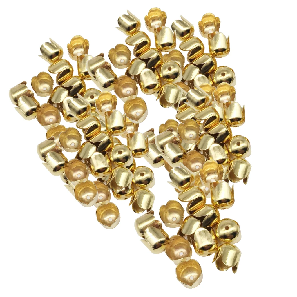 100 Pieces Leather Cord End Caps Tassel Caps Beads Covers For DIY Jewelry Making Findings,(8x8mm)