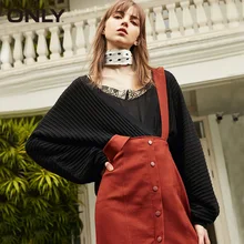 Только женский короткий свободный свитер с v-образным вырезом | 11913A510