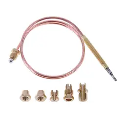 60cm Stove Thermocouple Fireplace Replacement Kit Adaptors Digital Temperature Controller Thermocouple Probe with 5 Fixed Parts